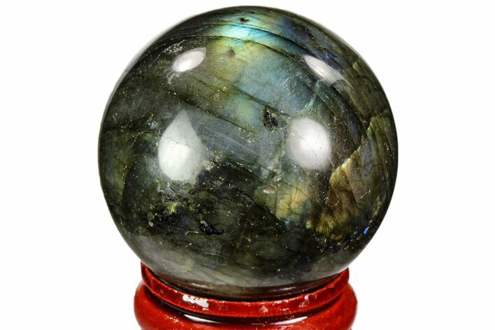 Flashy, Polished Labradorite Sphere - Great Color Play #105741